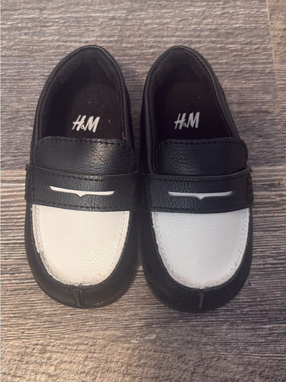 H&M Black and White Toddler Penny Loafers